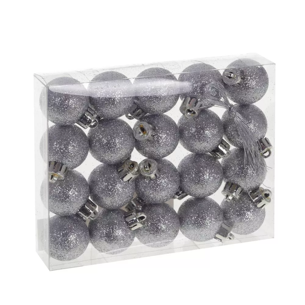 Украшение Шар Снежок серебряный 3см набор из 20шт арт.723376 по цене 