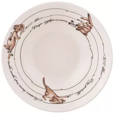 Салатник Лефард Кролики Счатливые фарфор белый 15х5см 450мл по цене 