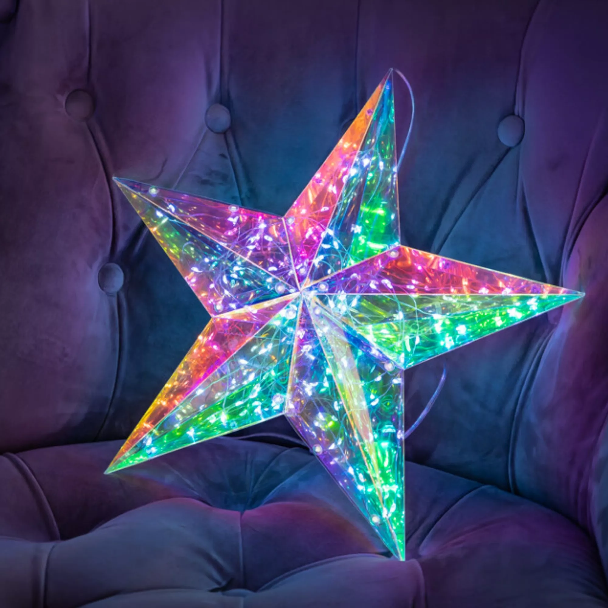 Светильник декоративный Звезда на батарейках 100 светодиодов, белый по цене 