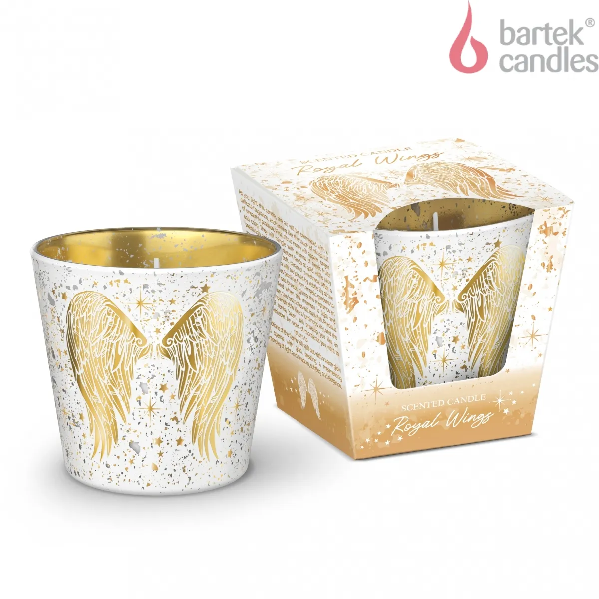 Свеча ароматизированная в стакане Королевские крылышки 115гр по цене 