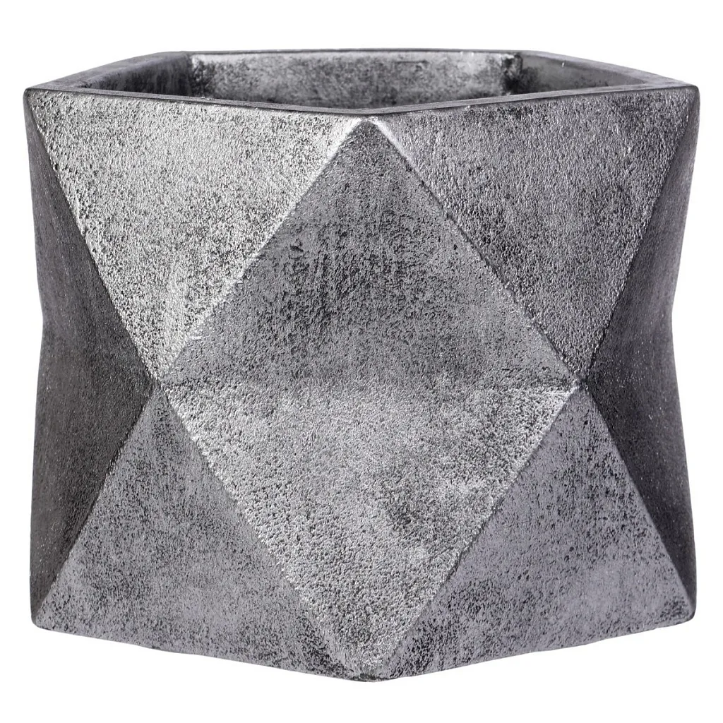 Кашпо Геометри Ромб 12л 25х20см серебро, файберстоун арт.DSQUARE25-SLV по цене 