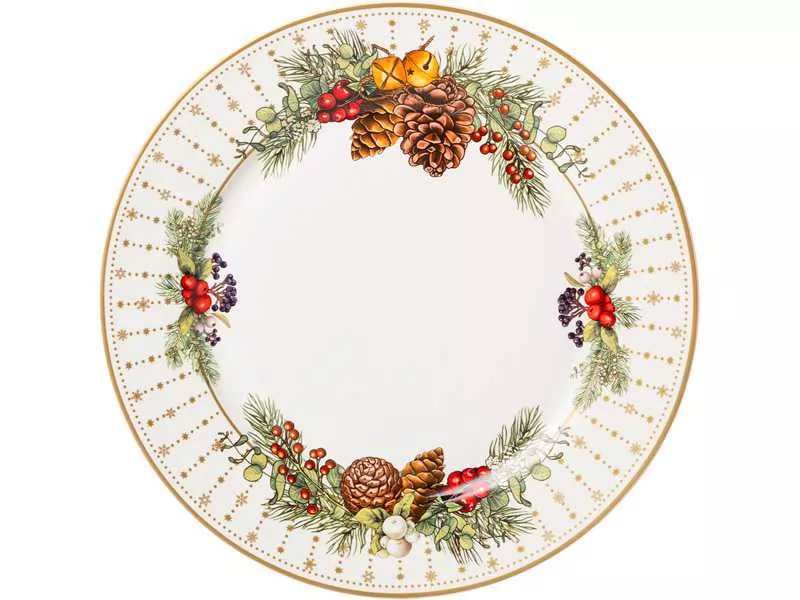 Тарелка обеденная Лефард Праздник фарфор 27см арт.85-1927 по цене 