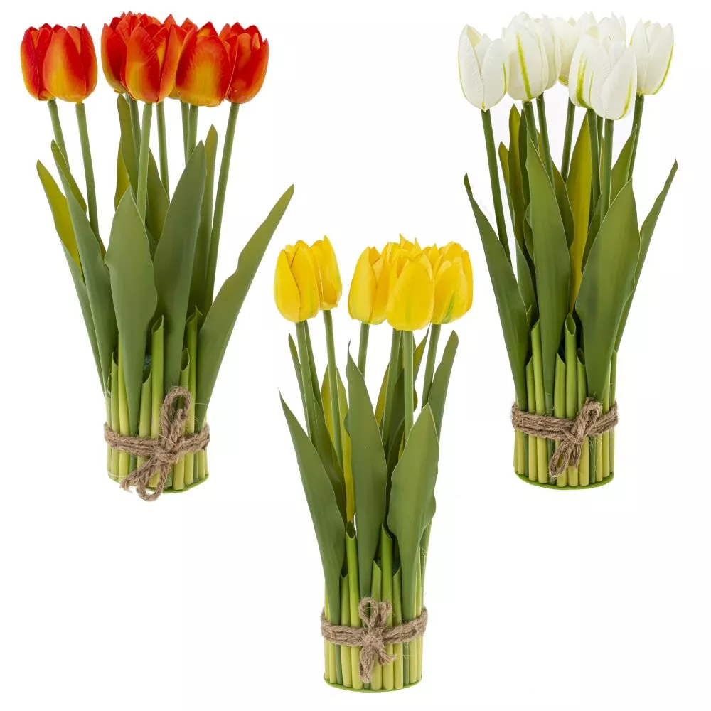 Цветочная композиция Тюльпаны в ассортименте 12х12х28,5см арт.795188 по цене 