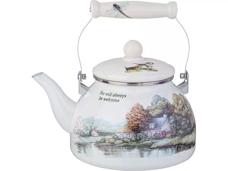 Чайник Агнесс Семейный дом эмаль 2,6л арт.943-063 по цене 