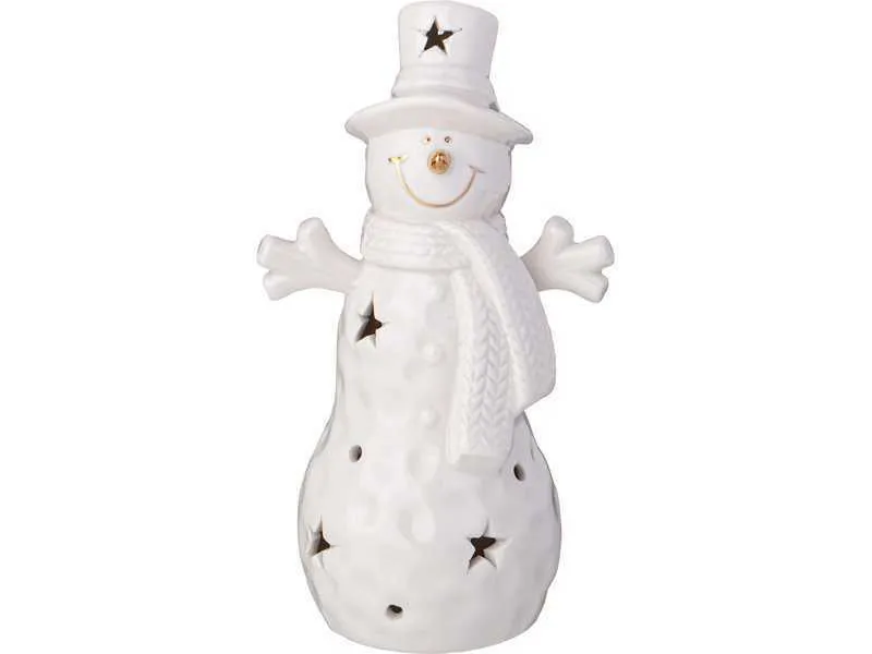 Фигурка Снеговик с led-подсветкой 8,8х6,4х15,6см, фарфор арт.146-2143 по цене 