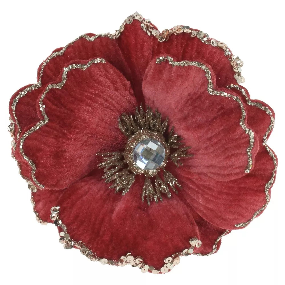 Изделие декоративное Цветок светло-красный с сердцевиной 14,5х14х10см по цене 