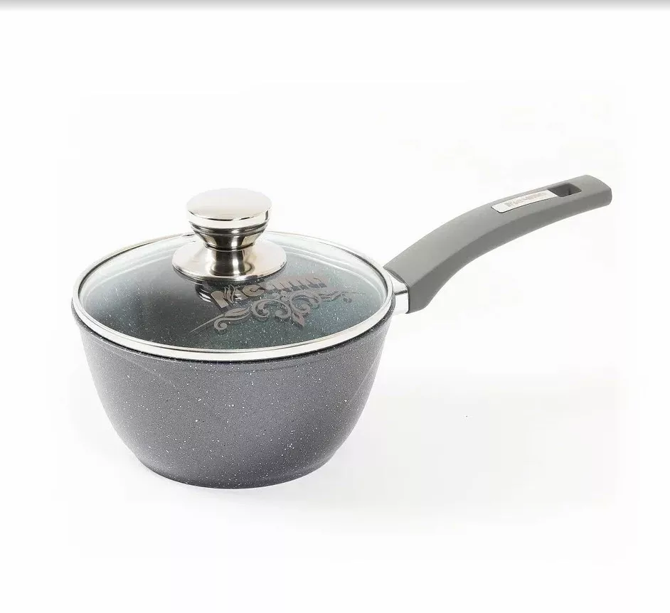 Ковш со стекл крышкой ТМ Мечта АП Гранит 1,7л, алюминий арт.82802 по цене 