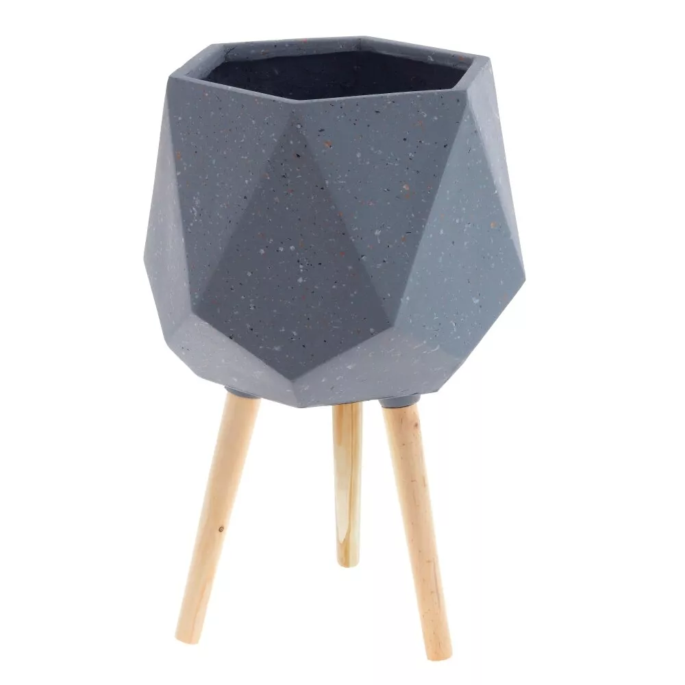 Кашпо на ножках 35л 40х40х62см, магнезия/дерево арт.800325 по цене 