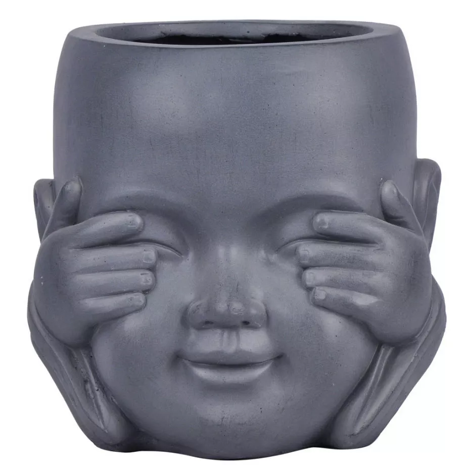 Кашпо Голова малыша-монаха 4,9л файберстоун, серый арт.KID-FP-ONE-LG-24 по цене 