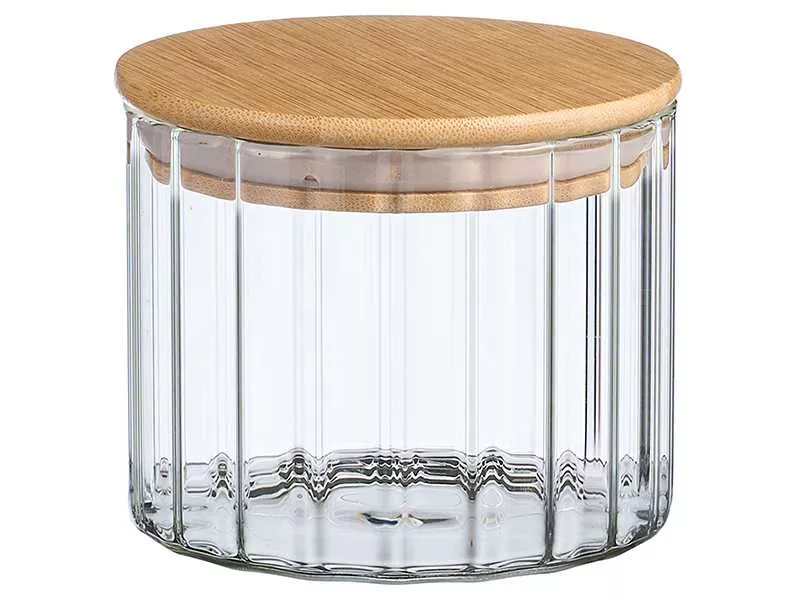 Банка для сыпучих продуктов Вертикаль 540мл, стекло/бамбук арт.675-127 по цене 