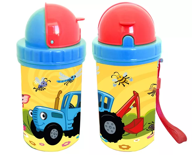 Фляга Синий Трактор 380мл с ремешком, арт.BTPF380-1 по цене 