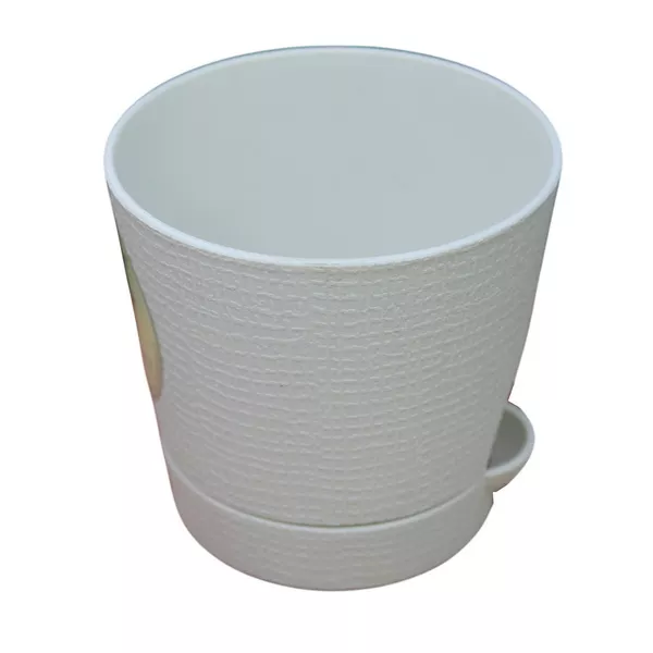 Горшок Партер пластиковый с поддоном 15х15х13,5см 1,4л, кремовый по цене 