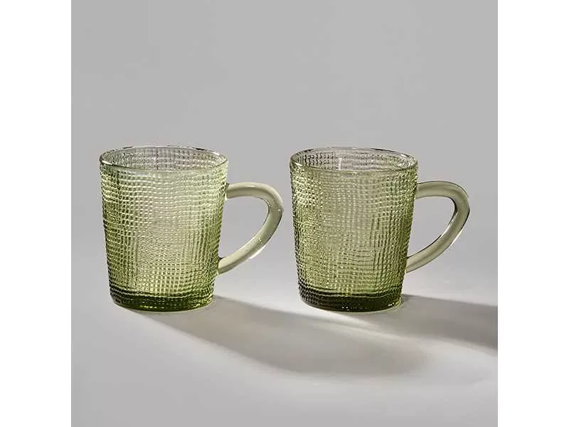Набор кружек Темпо 2шт 250мл зеленый, стекло арт.355-387 по цене 