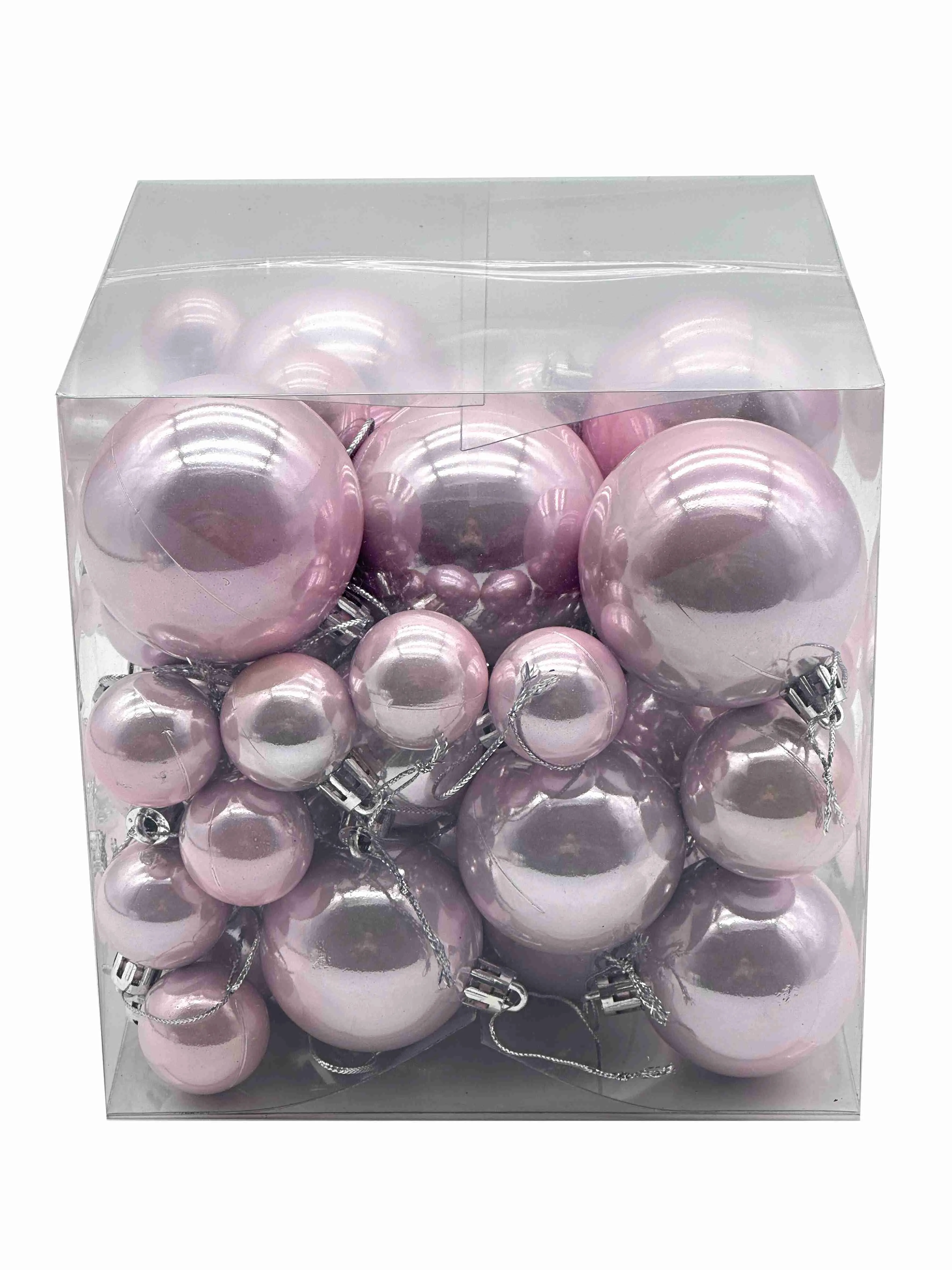 Украшение новогоднее подвесное Шары ассорти, набор из 59шт, розовый арт.91414 по цене 