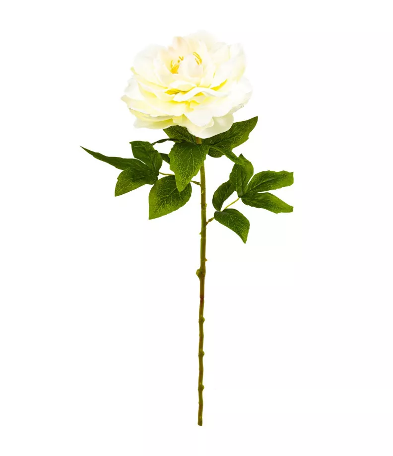 Цветок искусственный Пион 71см, белый по цене 