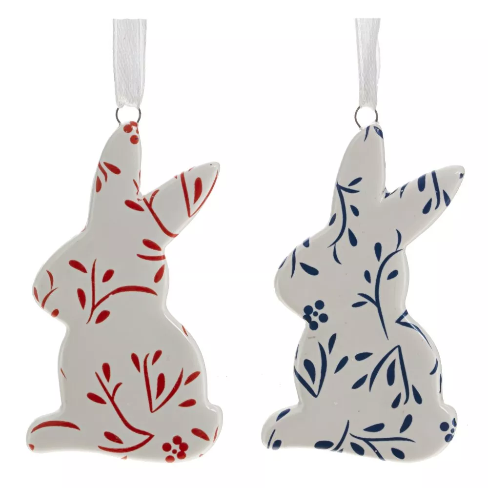 Фигурка декоративная подвесная Заяц керамика 4х0,5х7см арт.797721 по цене 