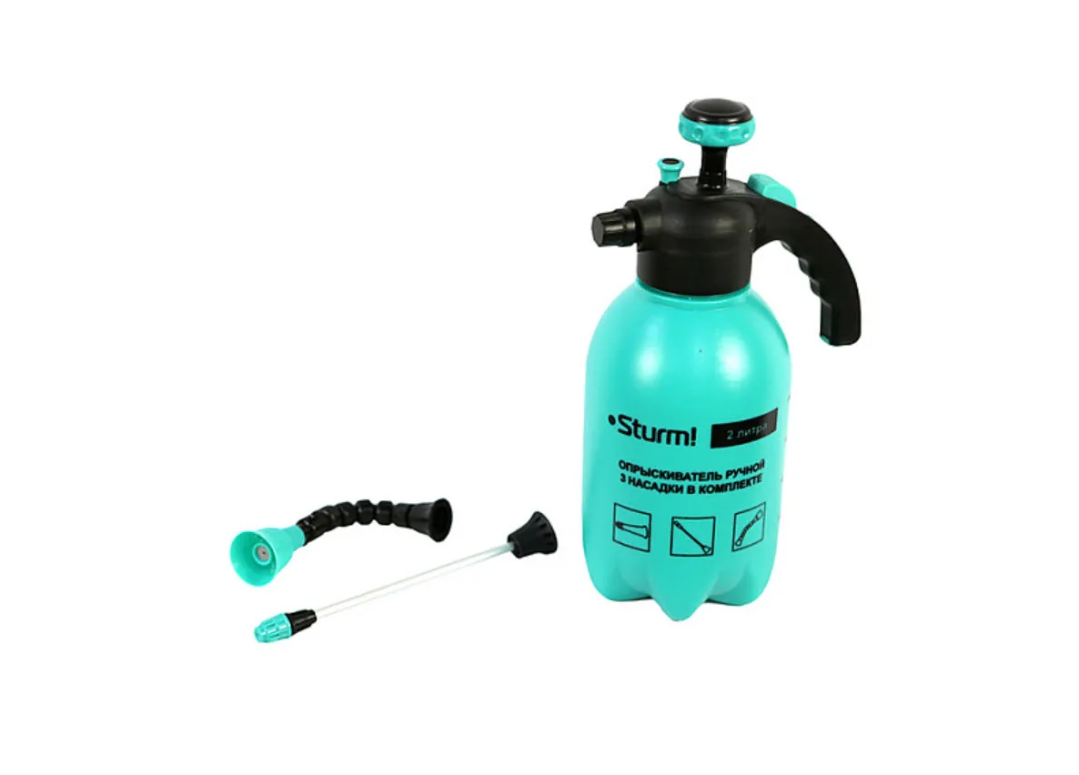 Опрыскиватель помповый 2л с 3 насадками Штурм арт.3016-22-02 по цене 
