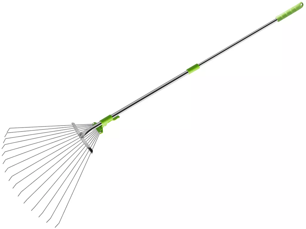 Грабли веерные раздвижные с алюминиевым черенком по цене 