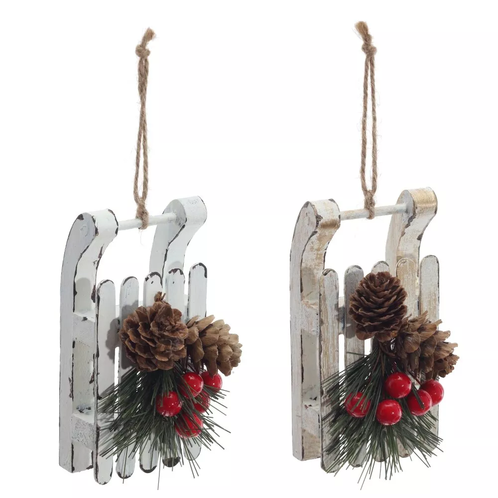 Изделие декор подвесное Сани 7х6х13см 2в. арт.822510 по цене 