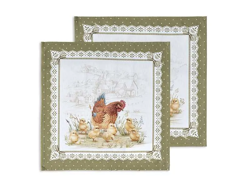 Набор салфеток 2 шт Золотая курочка 40х40см, хлопок, твил арт.850-767-8 по цене 