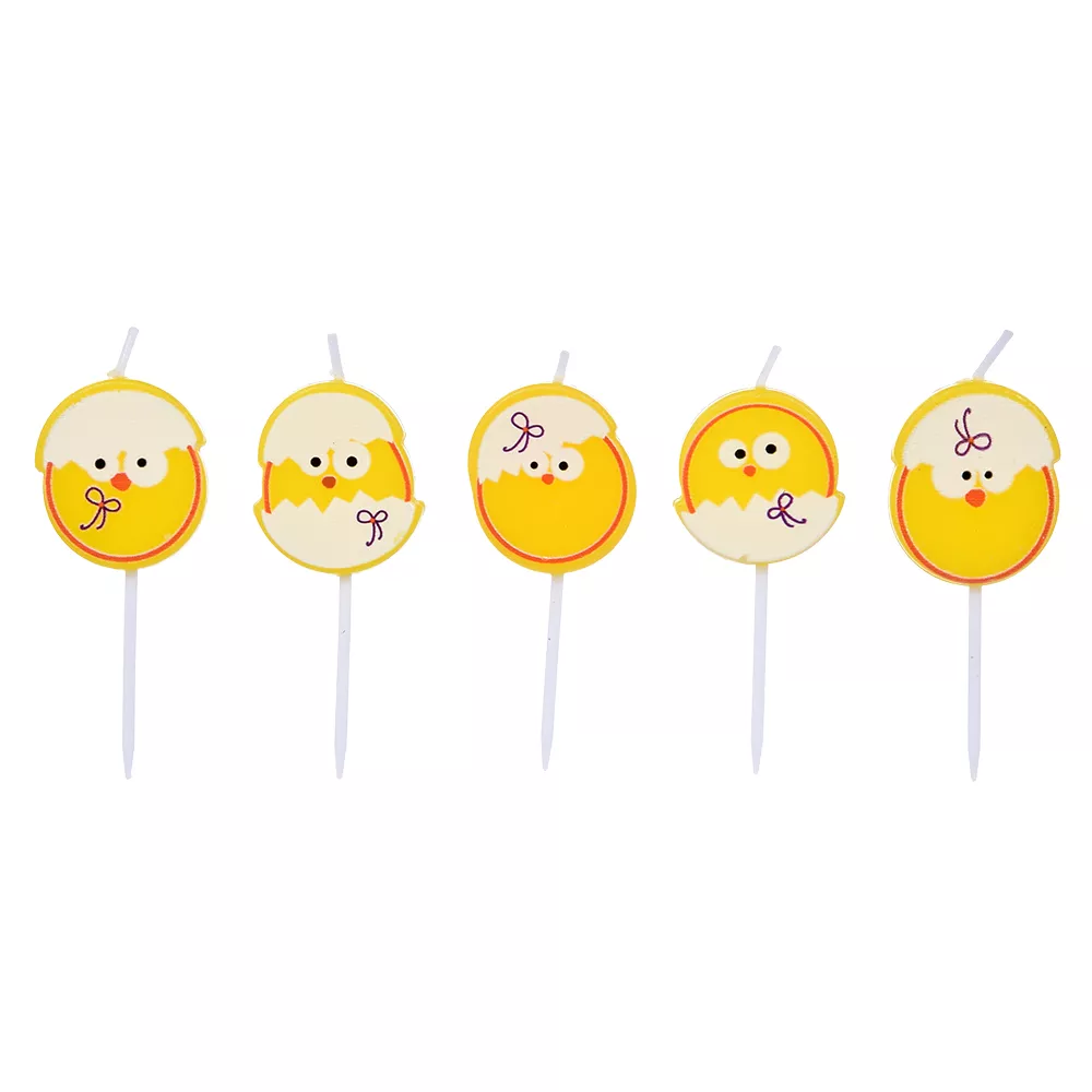 Свеча на шпажке Цыпленок Мармитон 5шт 3,5х3см по цене 