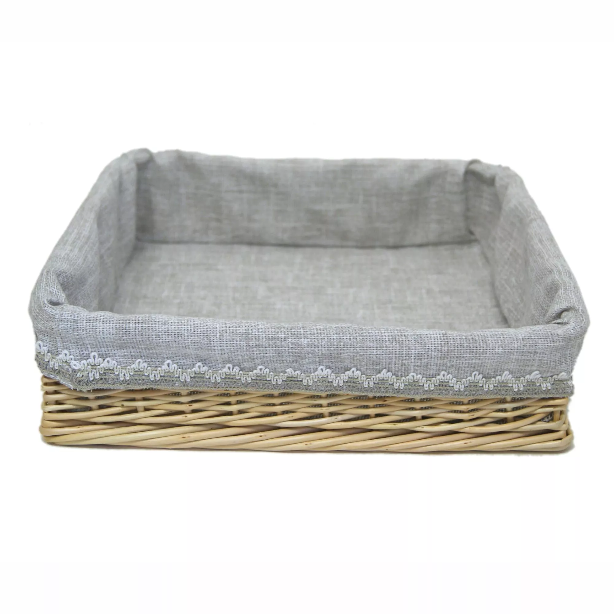 Лоток квадратный с обшивом 28см плетеный арт.ИНП90/2 по цене 