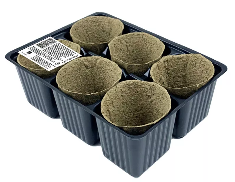 Набор "Цветочный" мини (торф.горшки 60*60, 6шт.+кассета 6 яч.) по цене 