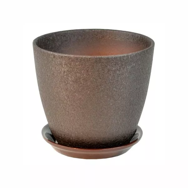 Кашпо Бутон керамика винил шоколад 18см по цене 