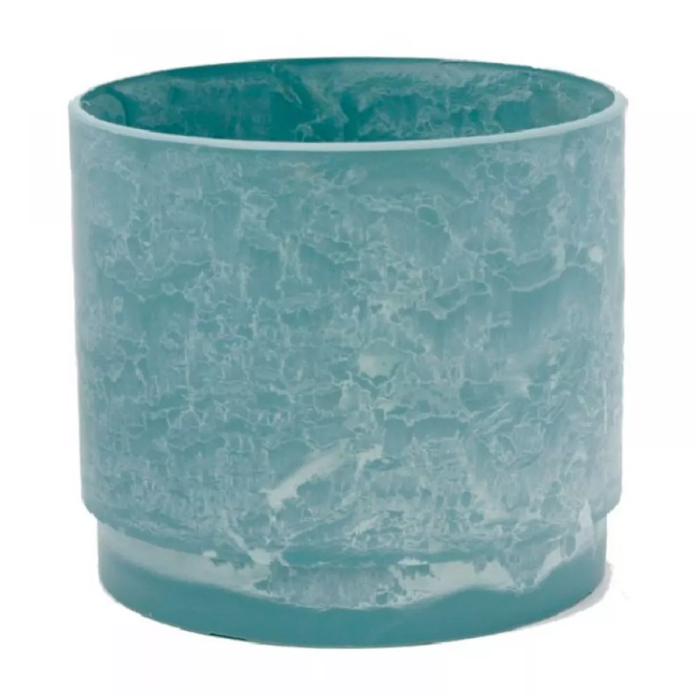 Горшок круглый с вкладышем Гриншип  18л 31х30см пластик голубой камень по цене 