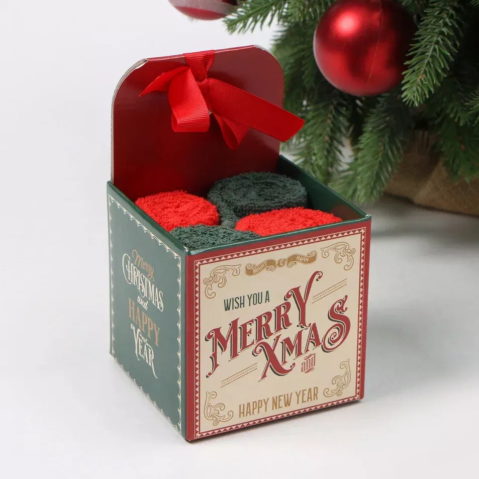 Набор махровых полотенец Этель Счастливого Рождества 30х30см 4шт арт.9919247 по цене 