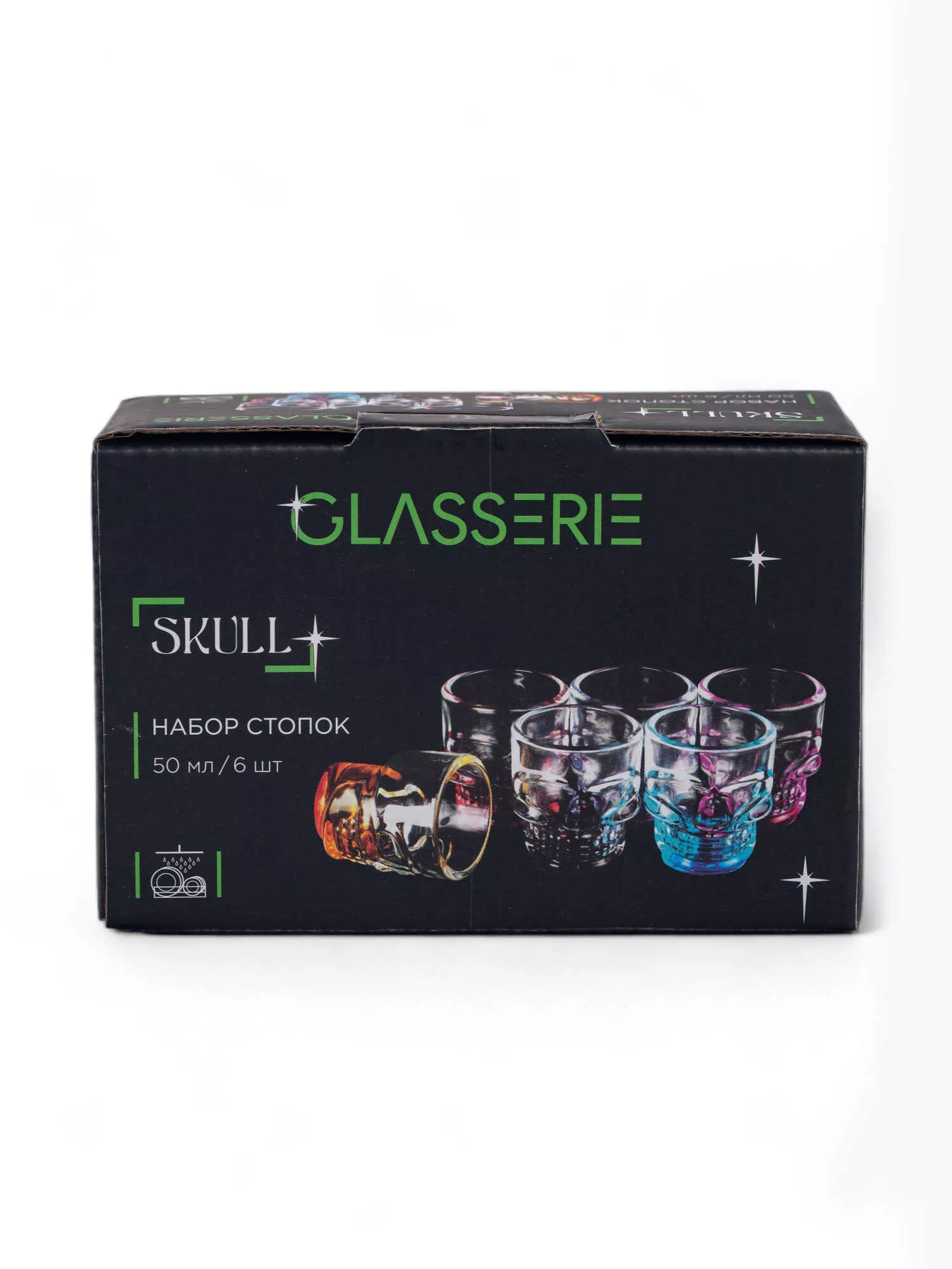 Набор стопок Череп колор 6шт 50мл, стекло арт.GL001 по цене 