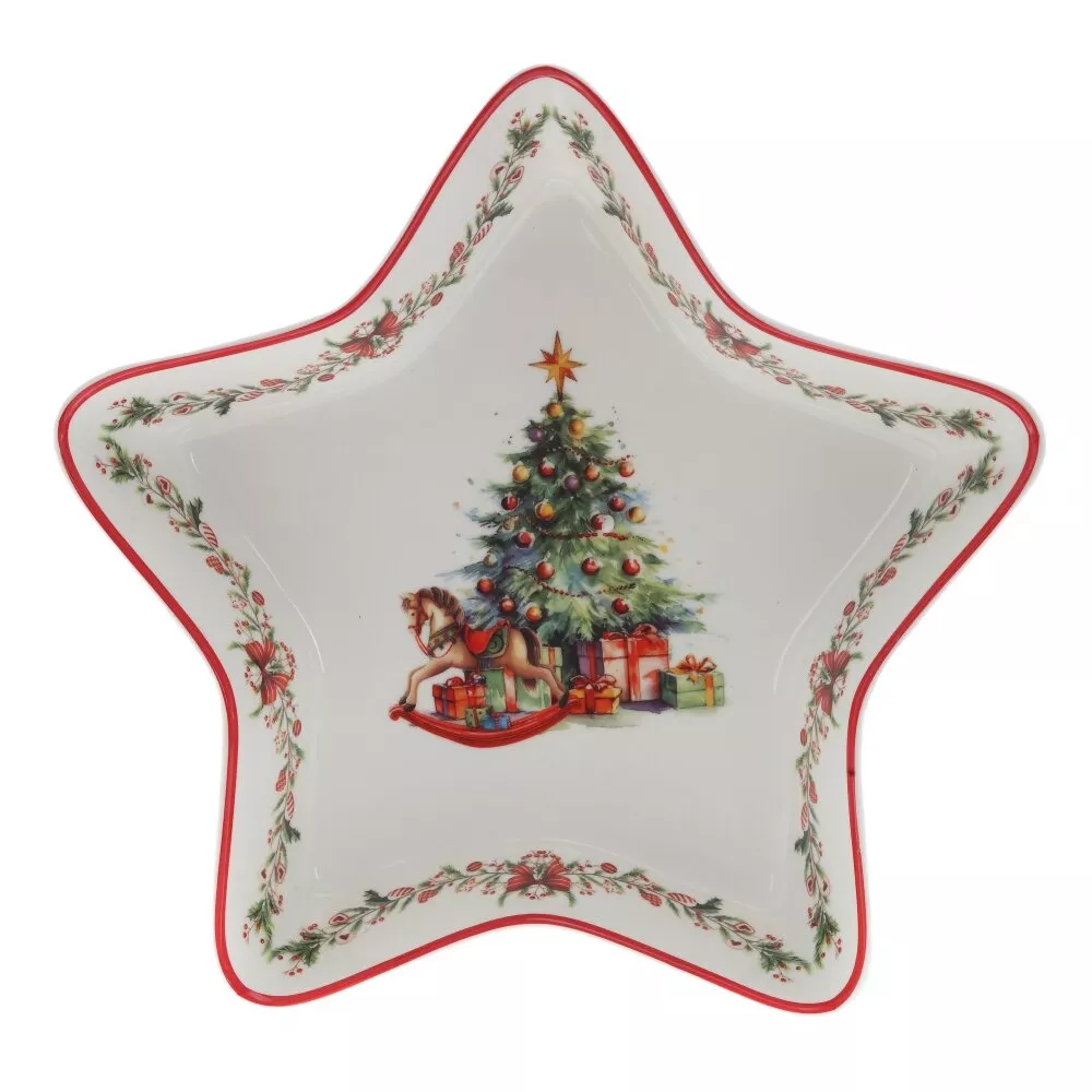 Блюдо Елочка с лошадкой-качалкой 27х24х5см, фарфор арт.826296 по цене 