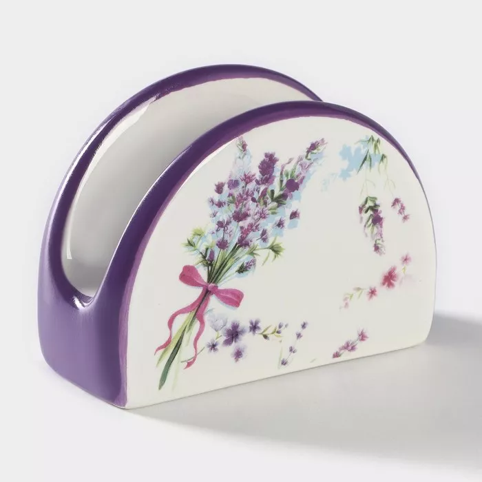 Салфетница Доляна Лаванда 9,5×7×4,3см, доломит арт.4826200 по цене 