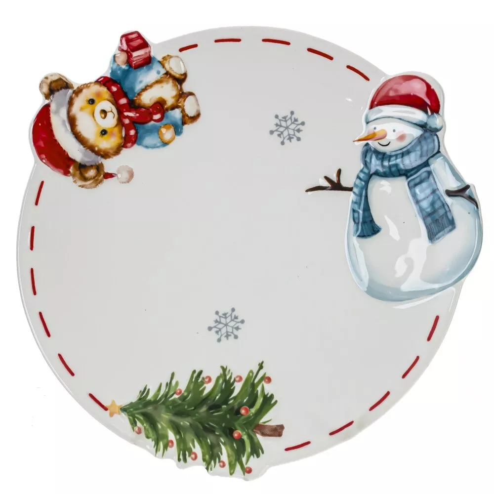 Тарелка Веселый Новый год 21х21х2см, керамика арт.805094 по цене 
