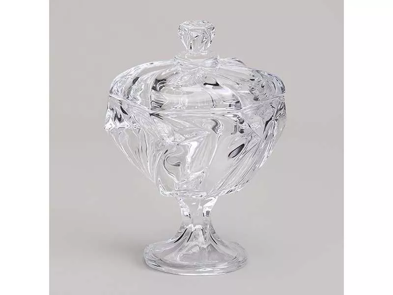 Блюдо с крышкой на ножке Лефард Богема 11,5x16,5см, стекло арт.195-232 по цене 