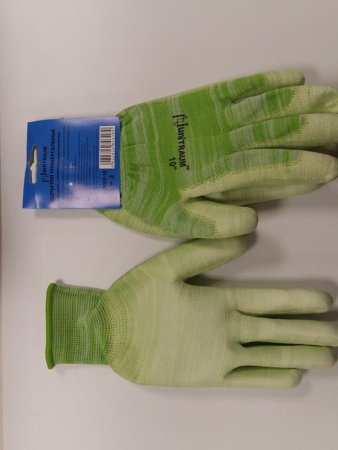 Перчатки универс. полиуретан.(зеленые) р-8/UN-P002-8