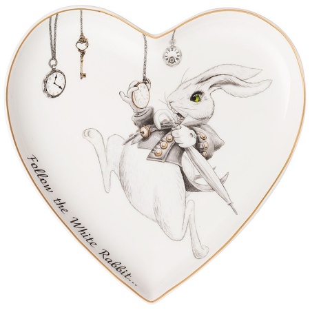 Тарелка-сердце Лефард Страна Чудес Кролик 15х2см